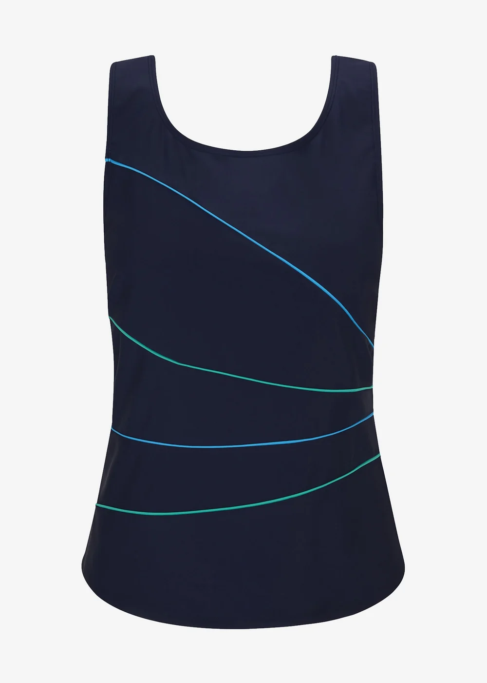 Cotton Traders Navy Illusion Tankini Top - 18 Image 4