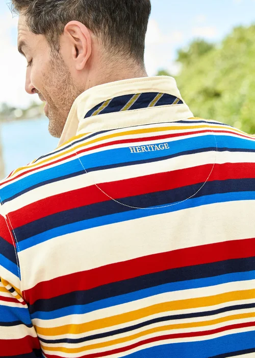 Cotton Traders Multi Men's Heritage Long Sleeve Rugby Shirt - XL Image 4