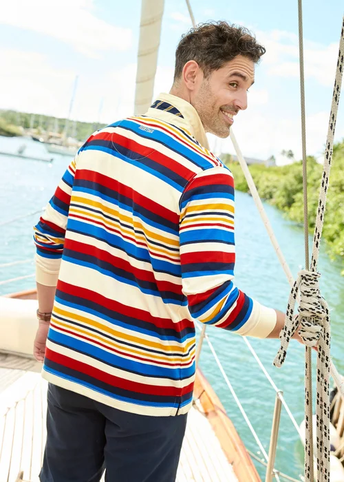 Cotton Traders Multi Men's Heritage Long Sleeve Rugby Shirt - XL Image 3