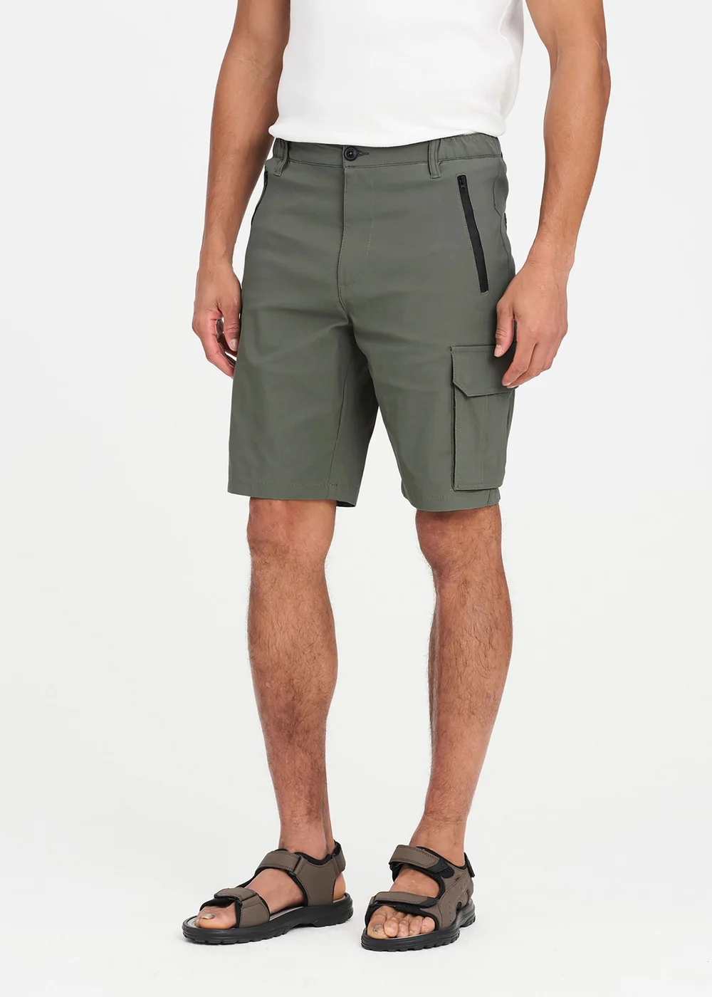 Cotton Traders Olive Quick Dry Stretch Action Shorts - 32 Image 2