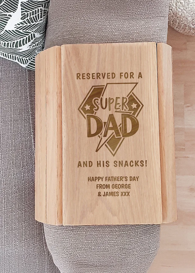 Personalised Memento Company Super Dad Sofa Tray