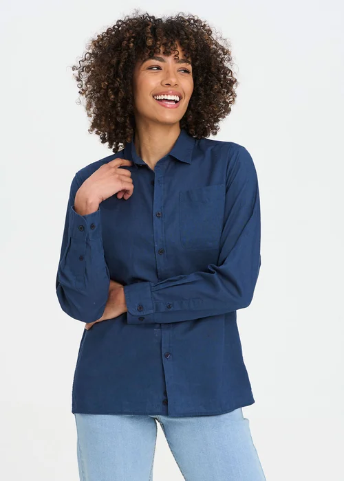 Cotton Traders Admiral Long Sleeve Linen Blend Shirt - M Image 1