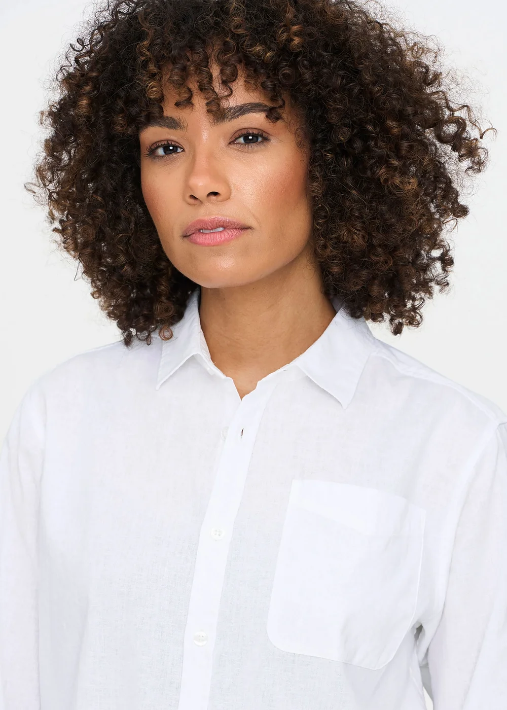 Cotton Traders White Long Sleeve Linen Blend Shirt - 2XL Image 3