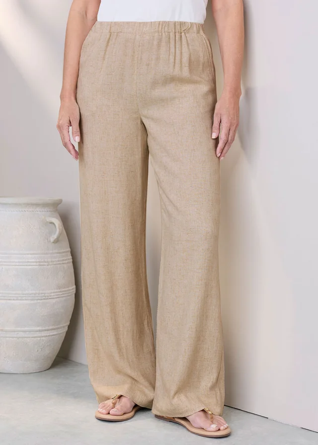 Cotton Traders Natural Viscose Linen Blend Trousers