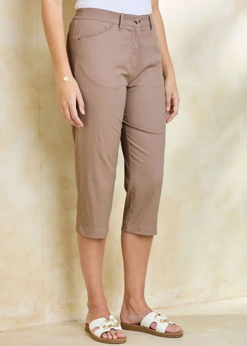 Cotton Traders Light Taupe Classic Chino Crop Trousers - 10 Image 1