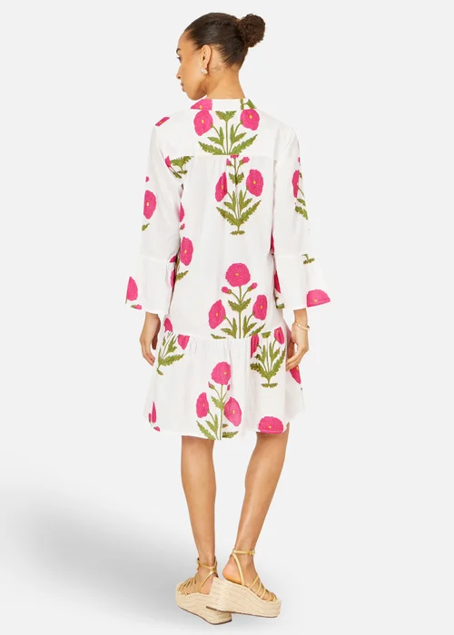 Yumi White Cotton Floral Tunic - 18 Image 2