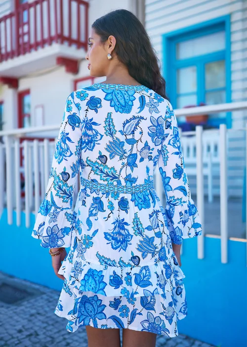 Yumi Blue Floral Tencel Beach Tunic - 8 Image 2