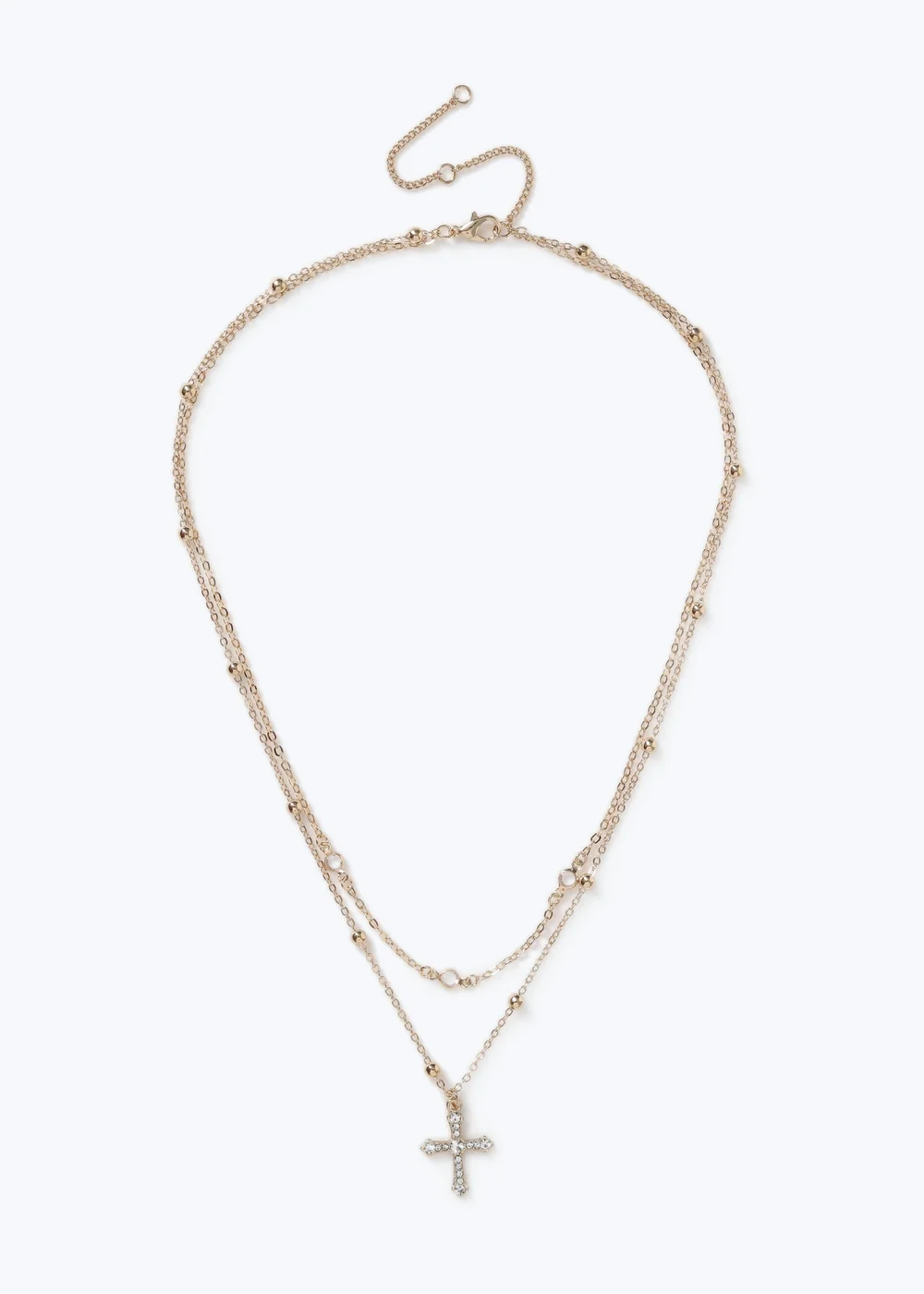 Muse Gold Multirow Cross Necklace - One Size Image 1