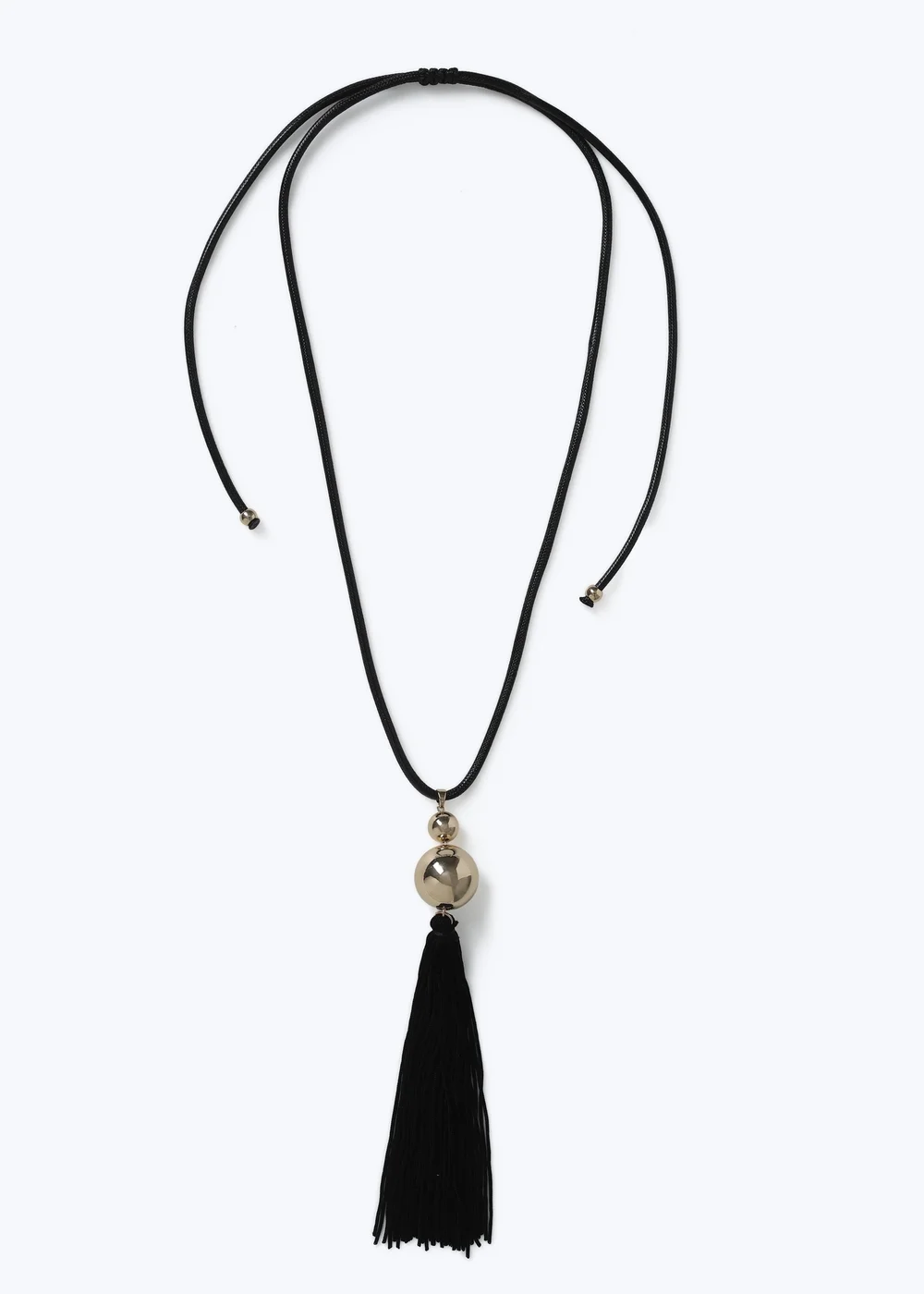 Muse Black Cord Tassel Long Necklace - One Size Image 1