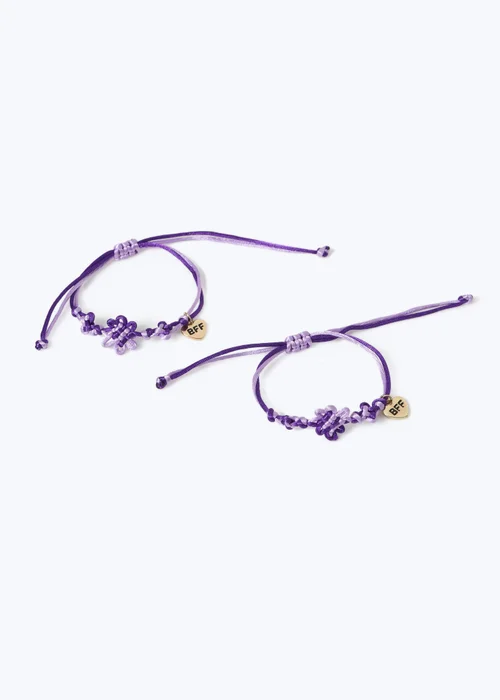 Flitzy BFF Purple Woven Bracelets Purple - One Size Image 2