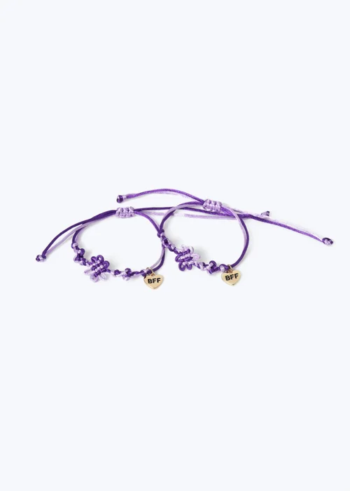 Flitzy BFF Purple Woven Bracelets Purple - One Size Image 1