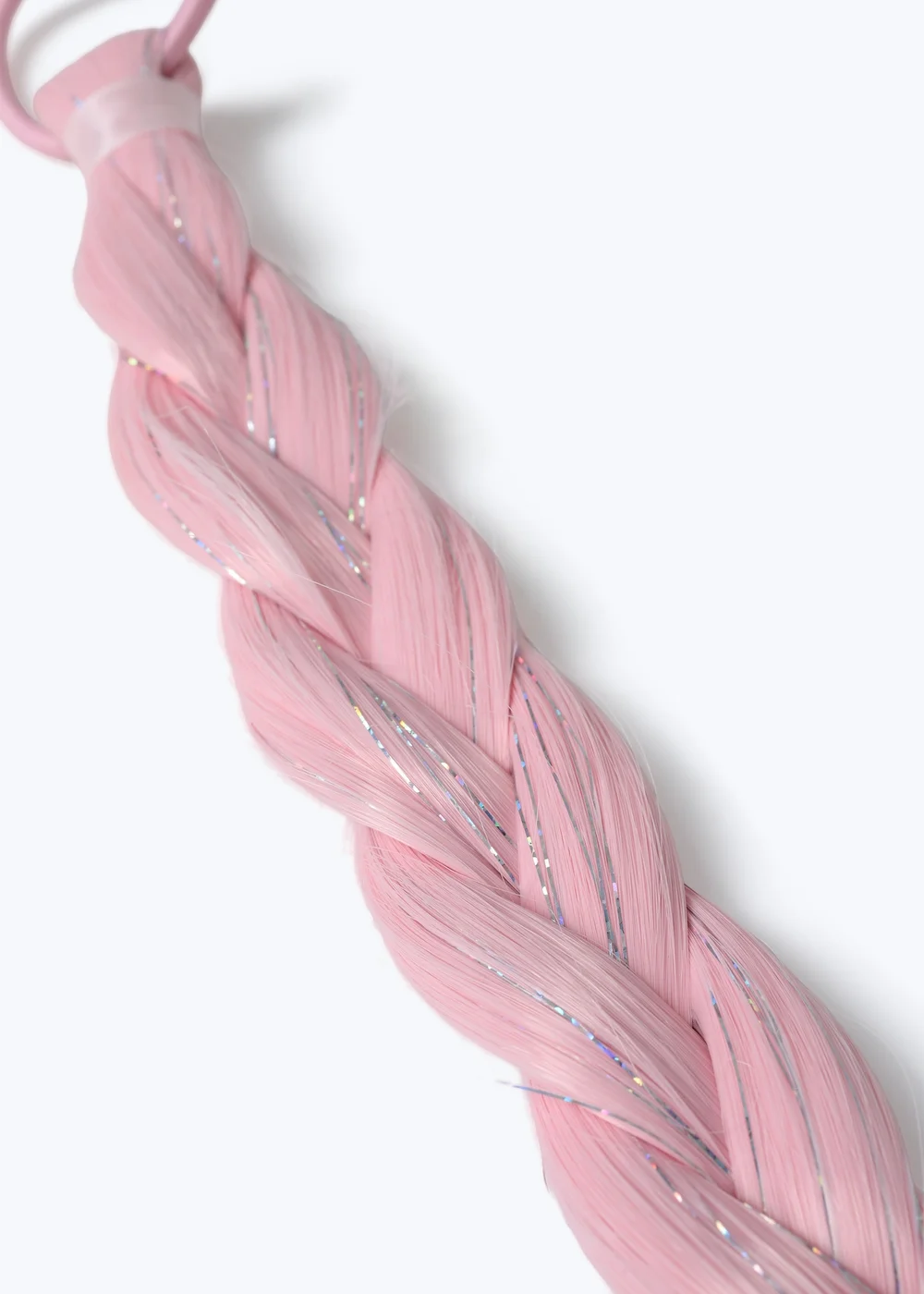 Flitzy Pink Braid Fake Hair Pink - One Size Image 2