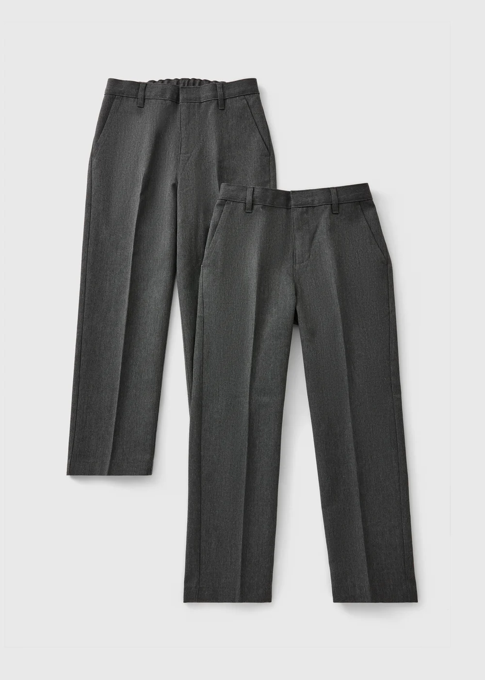 2 Pack Boys Grey Regular Fit Trousers (3-16 Yrs) - Age 4 Years Image 1