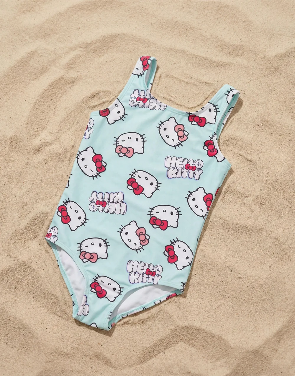Vanilla Underground Hello Kitty Girls Blue Character AOP 1 Piece Swimming Costume (3-14 Years) - 5-6 Yrs Image 2