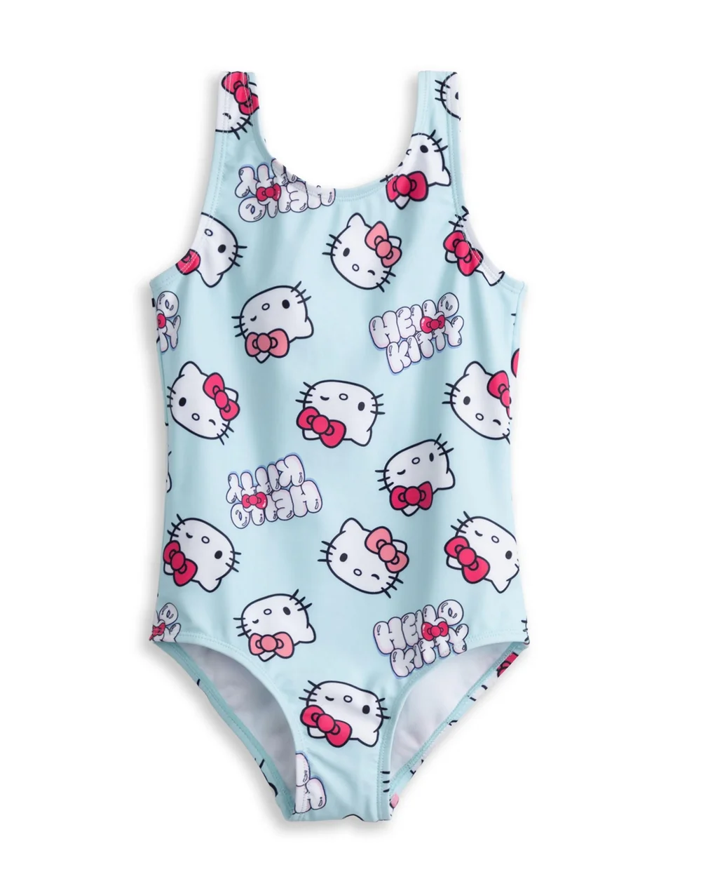 Vanilla Underground Hello Kitty Girls Blue Character AOP 1 Piece Swimming Costume (3-14 Years) - 5-6 Yrs Image 1