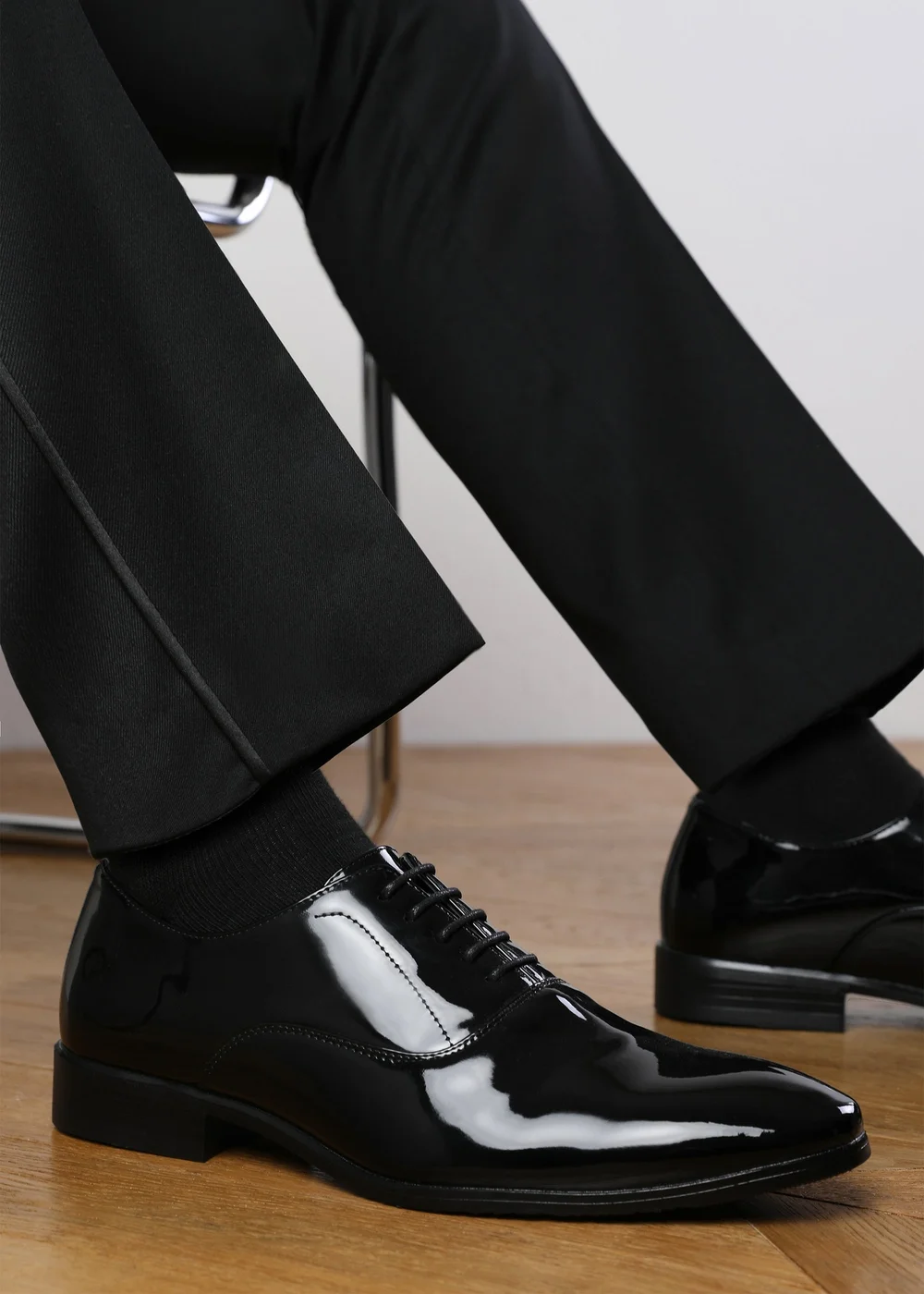 Where's That From Nick Black Oxford Wide Fit Lace Up Work Dress Shoes - 7 Image 1