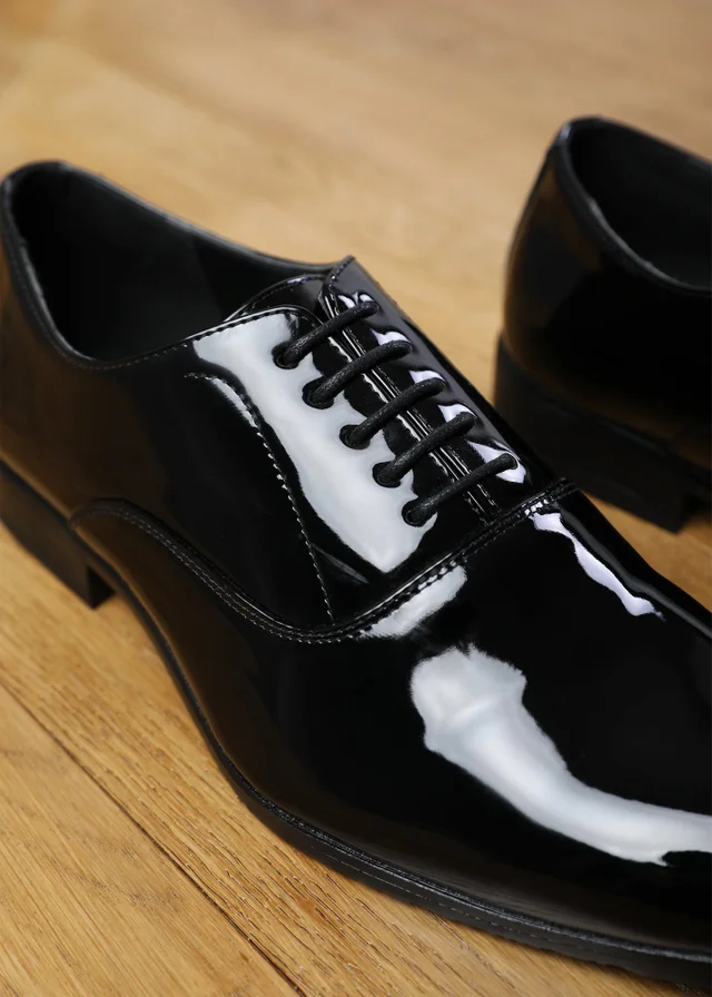 Where's That From Nick Black Oxford Wide Fit Lace Up Work Dress Shoes