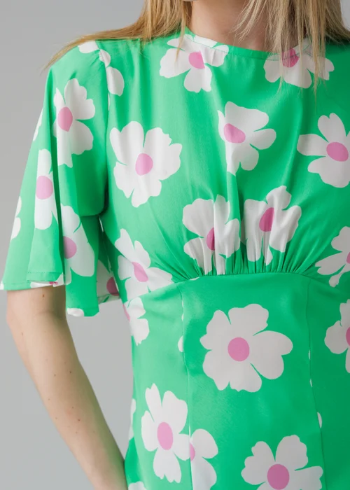 Influence Green Floral Short Sleeve Midaxi Dress - 12 Image 3