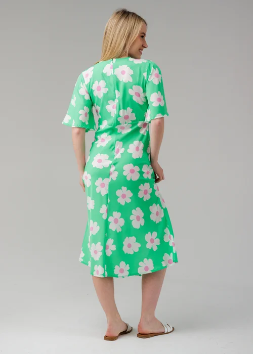 Influence Green Floral Short Sleeve Midaxi Dress - 12 Image 2
