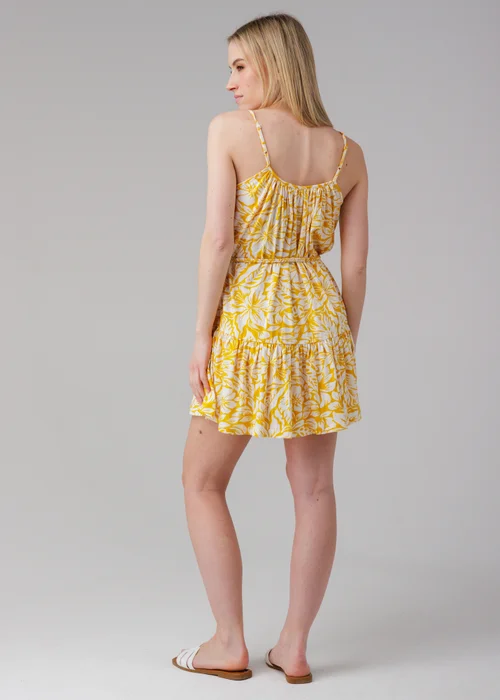 Influence Yellow Sleeveless Tie-Front Tiered Mini Dress - 10 Image 2