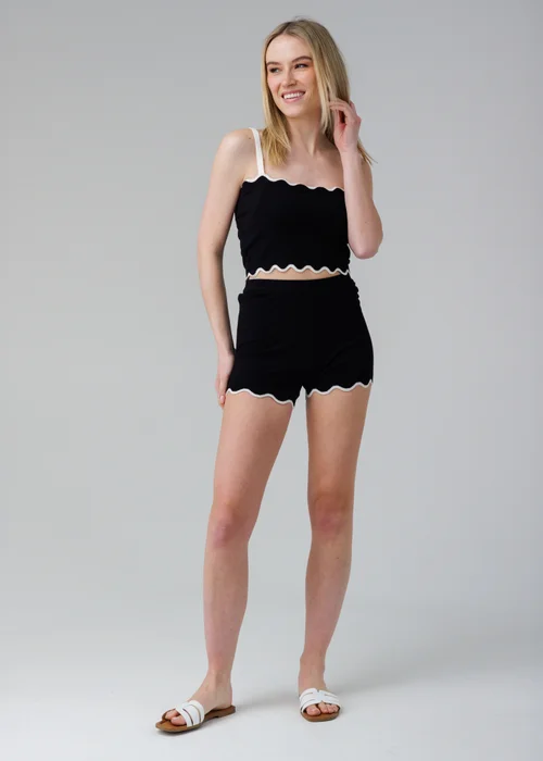 Influence Black Sleeveless Square Neck Knit Cropped Top - 14 Image 4