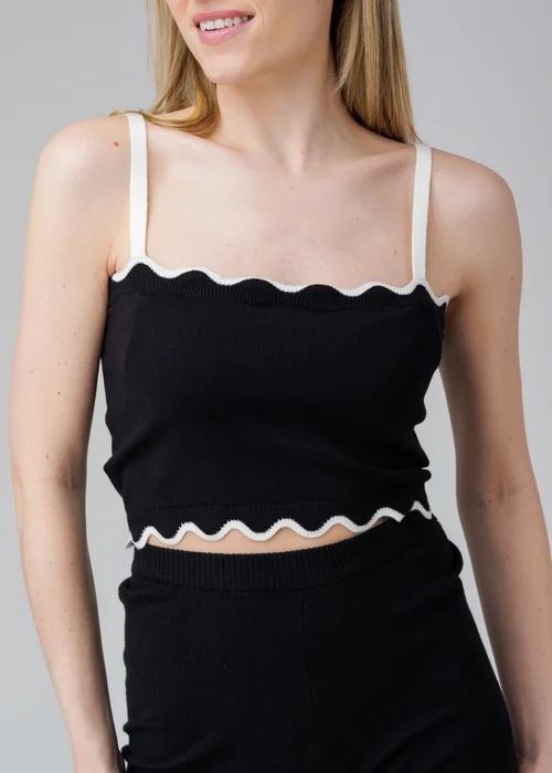 Influence Black Sleeveless Square Neck Knit Cropped Top - 14 Image 3