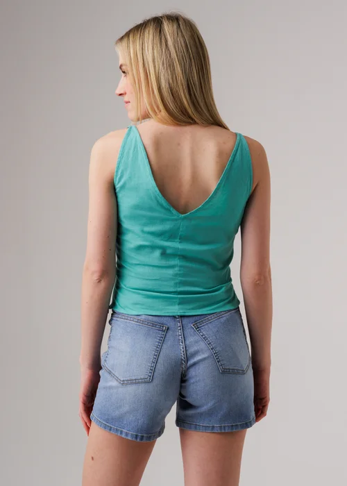 Influence green Sleeveless V-Neck Tie Front Cropped Top - 12 Image 2