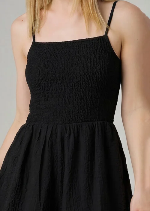 Wednesday’s Girl Black Shirred Bodice Strappy Square Neck Playsuit - 8 Image 3