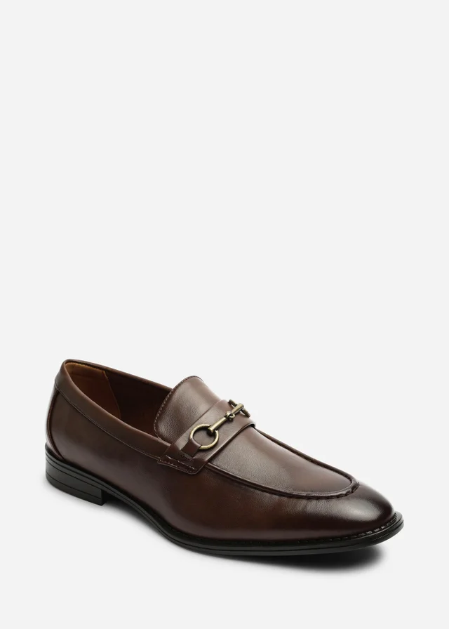 Where's That From Declan Dark Brown Pointed Toe Slip On Buckle Loafer