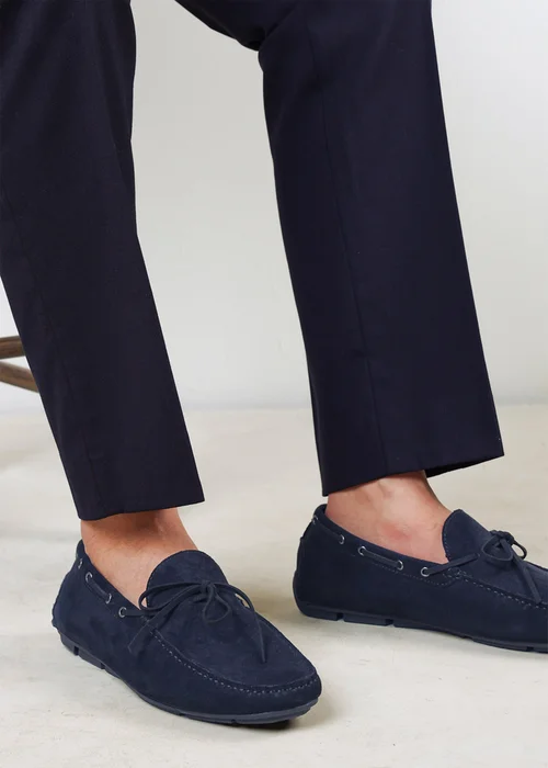 Where's That From Carter Navy Faux Suede Slip on Lace Detail Loafer - 8 Image 6