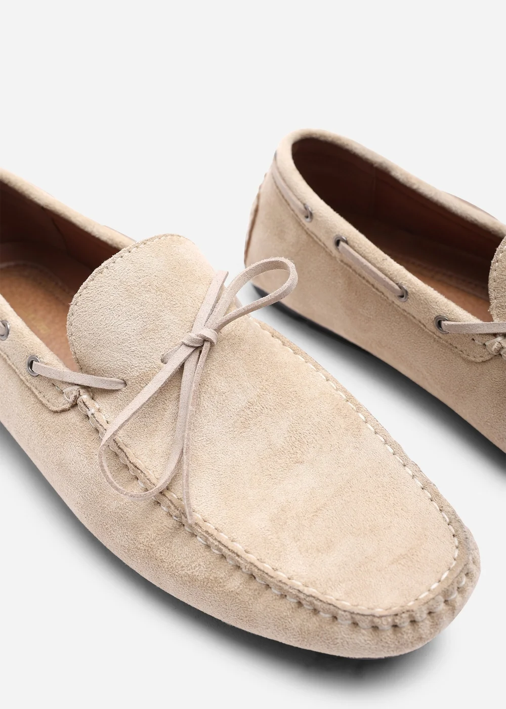Where's That From Carter Beige Faux Suede Slip on Lace Detail Loafer - Size 7 Image 4