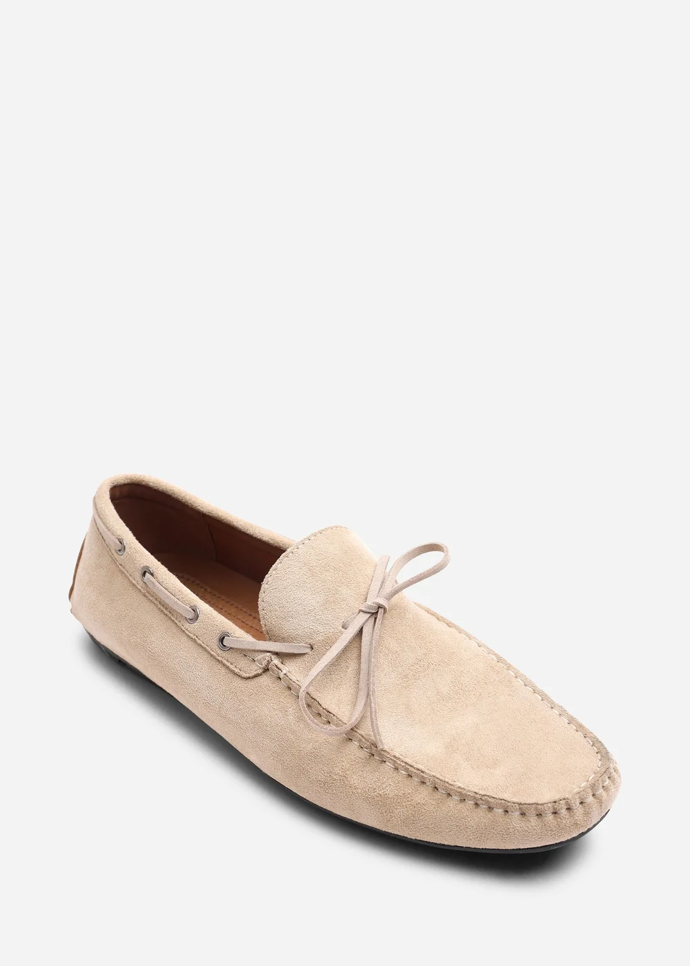 Where's That From Carter Beige Faux Suede Slip on Lace Detail Loafer - Size 7 Image 2