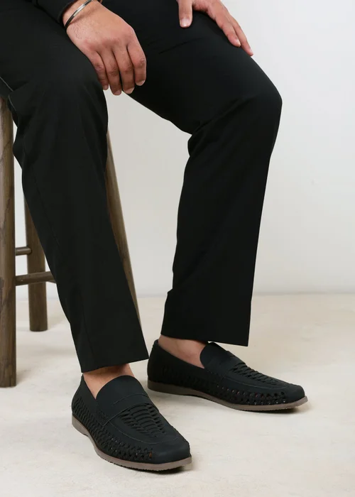 Where's That From Colby Black Weave Slip on Loafers - 7 Image 6