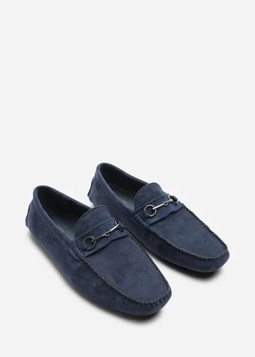 Where's That From Hudson Navy Faux Suede Slip On Buckle Loafer - 7 Image 4