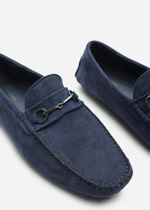 Where's That From Hudson Navy Faux Suede Slip On Buckle Loafer - 7 Image 5