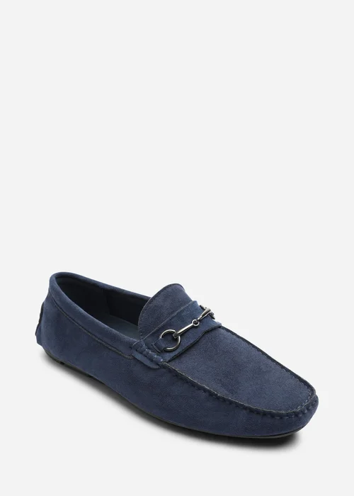 Where's That From Hudson Navy Faux Suede Slip On Buckle Loafer - 7 Image 3