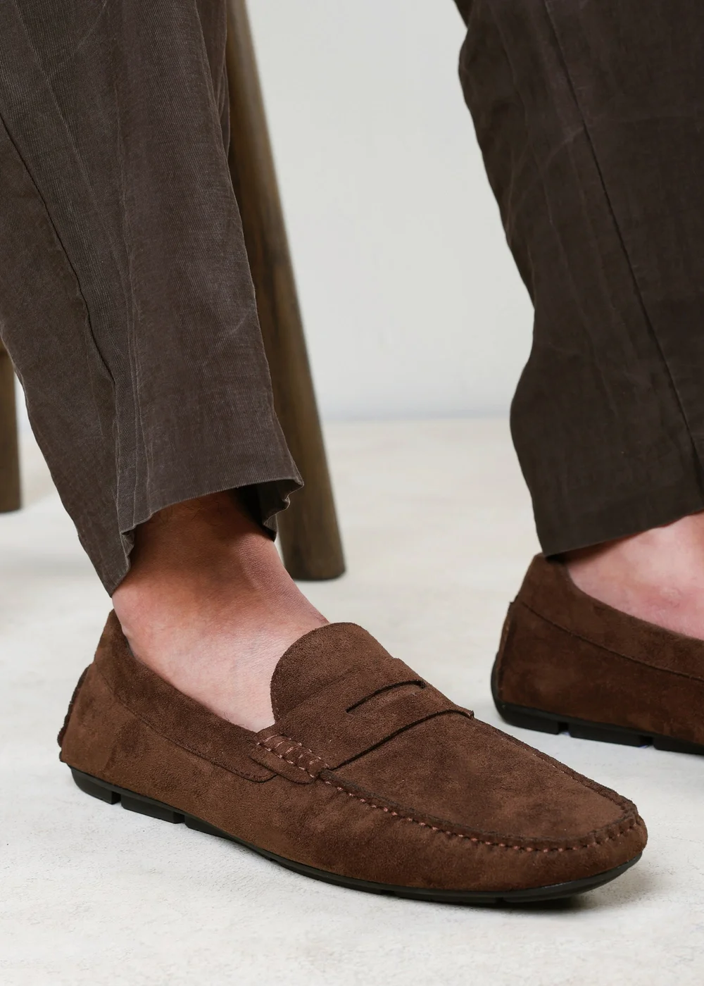 Where's That From Kyle Dark Brown Faux Suede Slip on Bubble Loafer - 10 Image 6