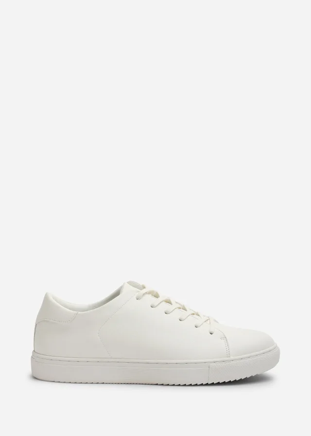 Where's That From Derek White Low Cut Lace Up Trainers