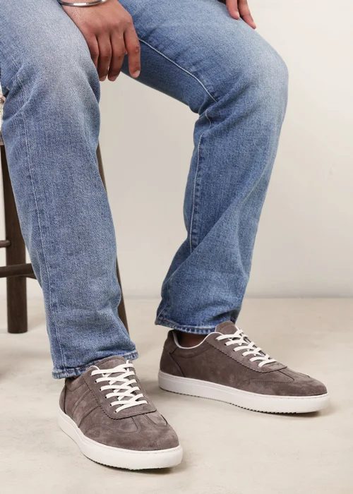 Where's That From Clark Grey Low Cut Lace Up Trainers - 8 Image 6