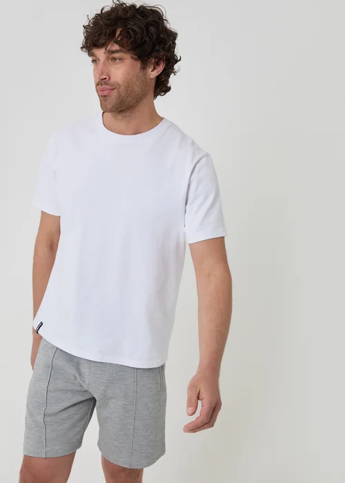 Threadbare Light Grey Pique Pleated Sweat Shorts - XL Image 4