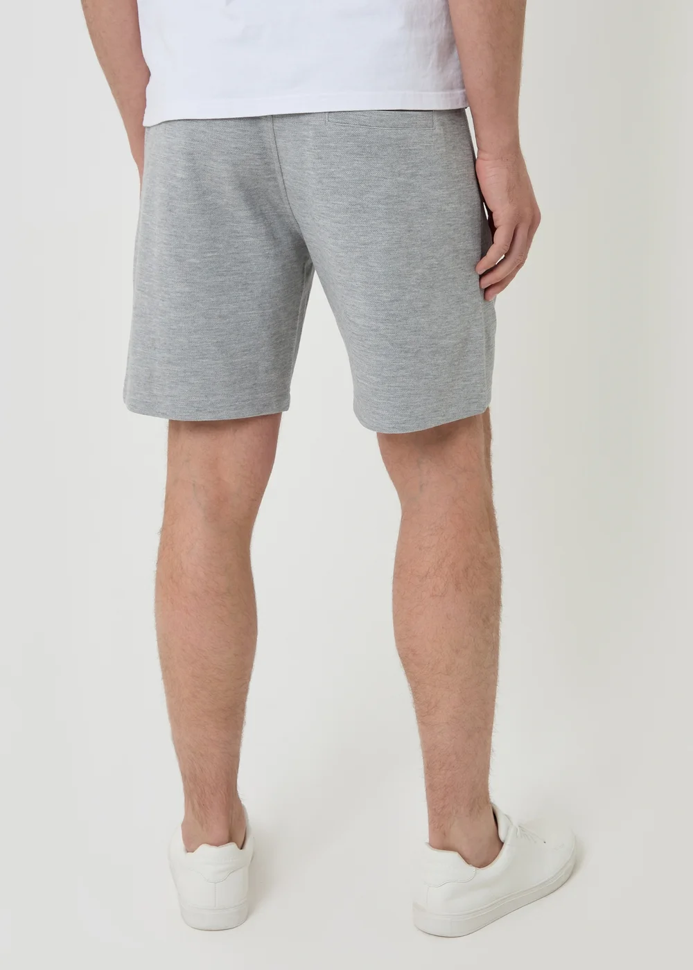 Threadbare Light Grey Pique Pleated Sweat Shorts - XL Image 2