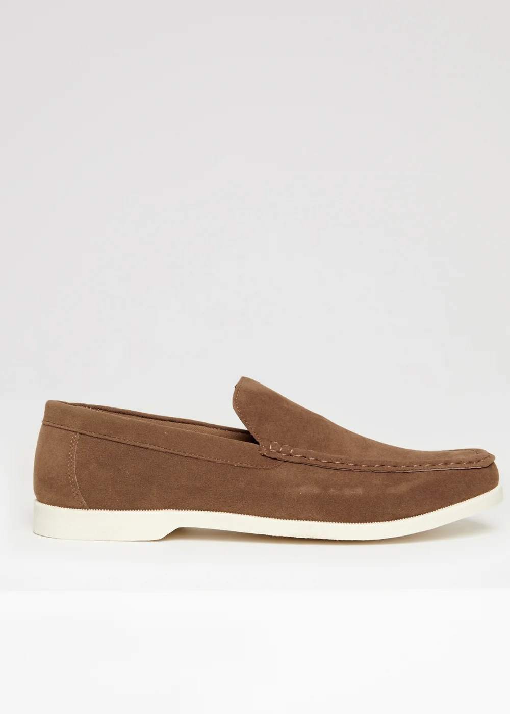 Threadbare Taupe Faux Suede Slip On Loafers - 11 Image 1