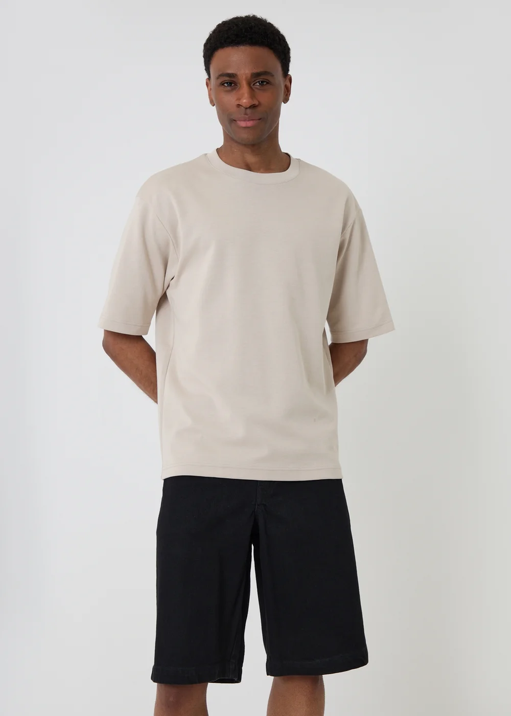 Threadbare Black Baggy Fit Denim Shorts - 34/L32 Image 3