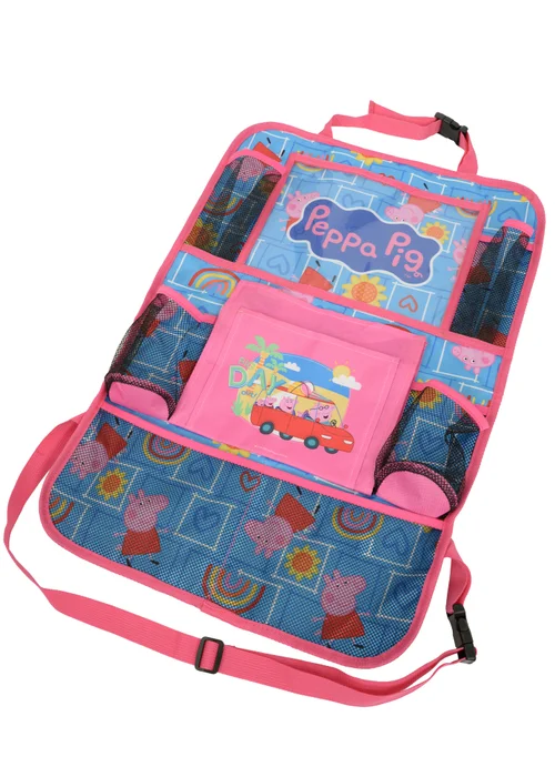 Peppa Pig Back Seat Essentials Roller Blinds Organiser & Seat Belt Cover - One Size Image 3