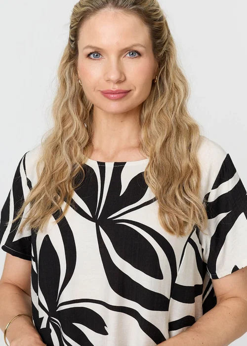 Izabel London Multi White Printed Short Sleeve Short Shift Dress - 16 Image 4
