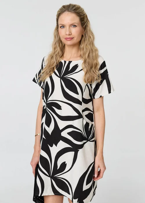Izabel London Multi White Printed Short Sleeve Short Shift Dress - 16 Image 2