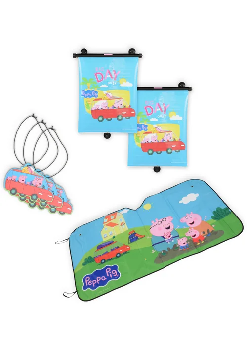 Peppa Pig Car Care Essentials Front Window Shade Roller Blinds Air Freshener - One Size Image 1
