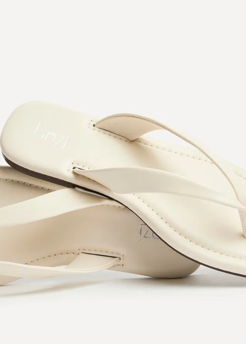 Linzi Element Ivory Toe Post Flat Sandals - 6 Image 5