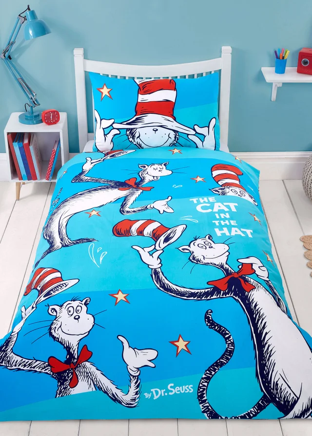 Dr Suess's Cat In The Hat Blue Duvet Set