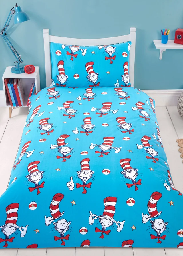 Dr Suess's Cat In The Hat Blue Duvet Set